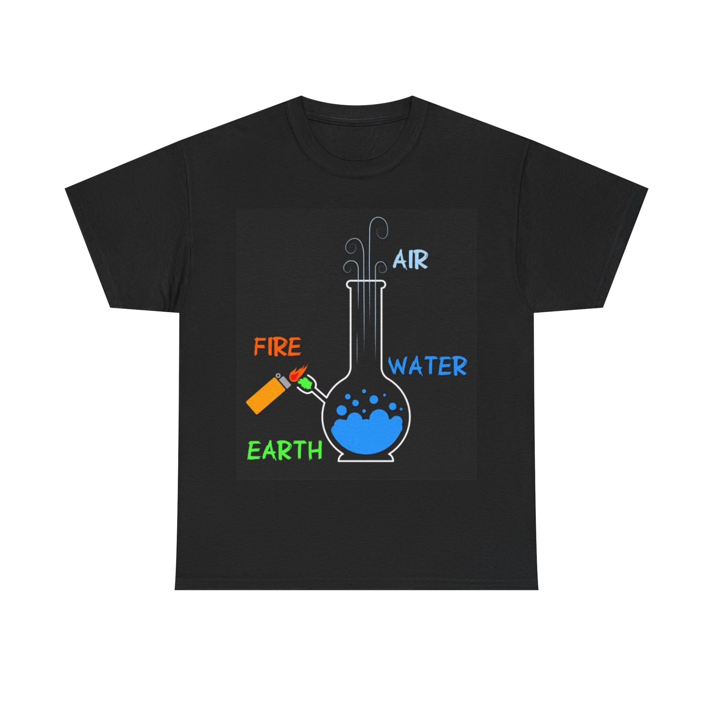Funny Weed Tshirt Earth Air Fire Bong Cheech and chong Unisex Heavy Cotton Tee