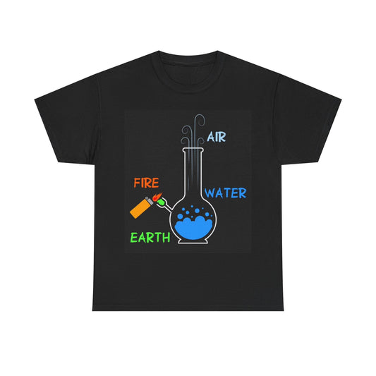 Funny Weed Tshirt Earth Air Fire Bong Cheech and chong Unisex Heavy Cotton Tee
