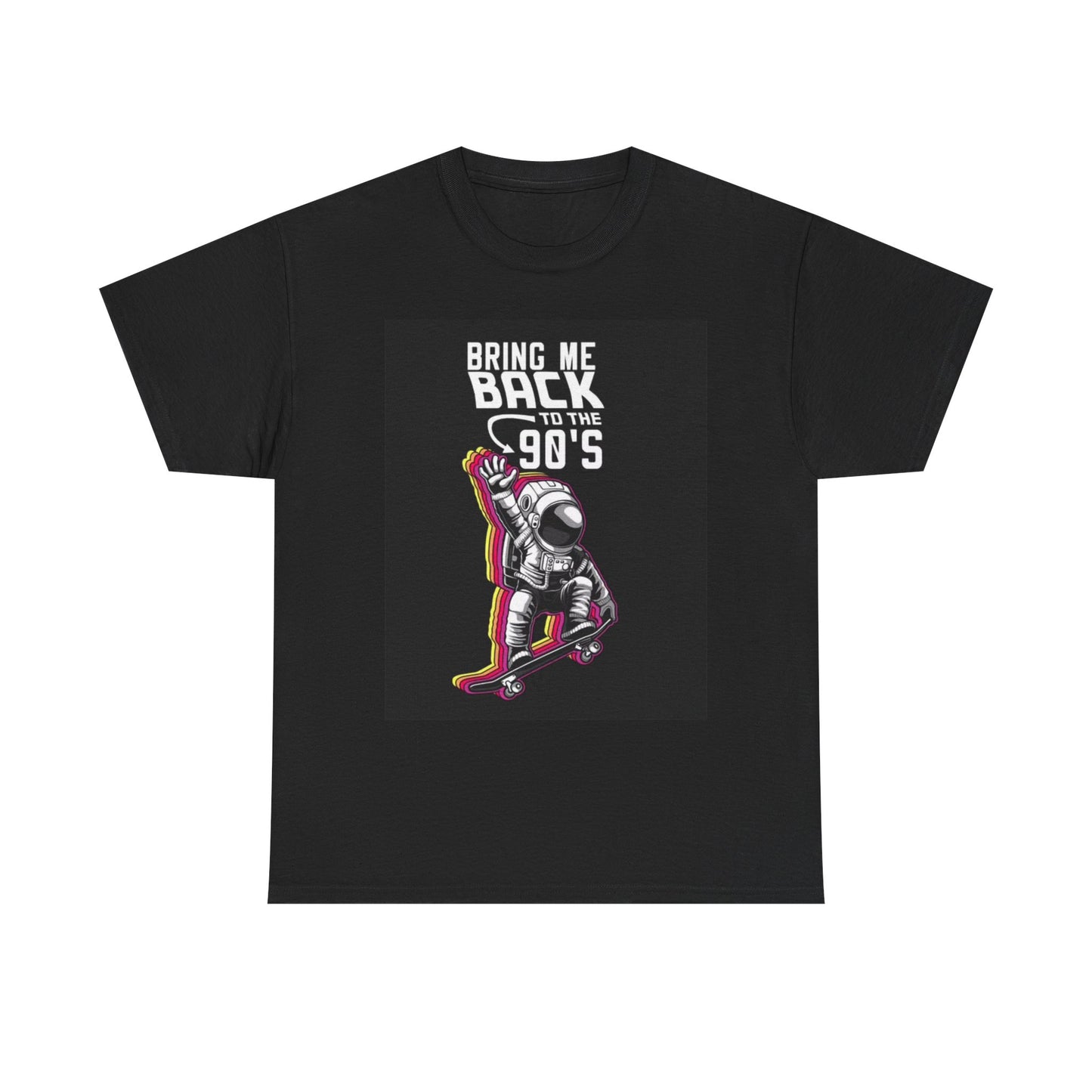 Back To the 90s Tshirt Funny Astronaut skateboarding Unisex Heavy Cotton Tee