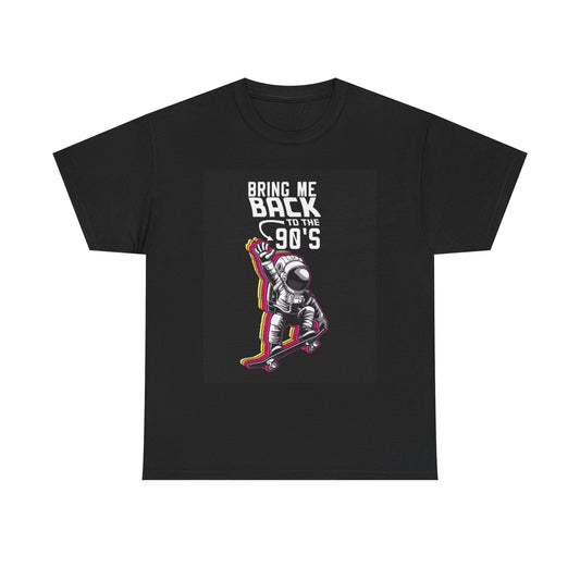 Back To the 90s Tshirt Funny Astronaut skateboarding Unisex Heavy Cotton Tee
