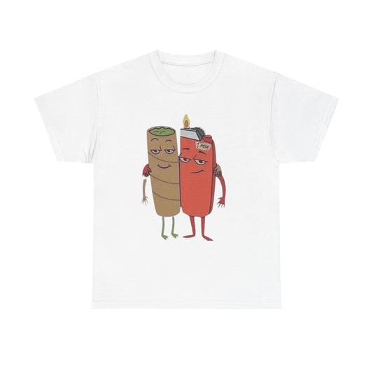 Joint And A Lighter Funny Graphic T Shirt Unisex Heavy Cotton Tee