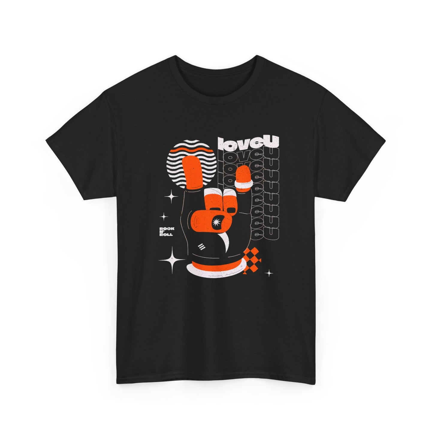 Love You Rock And Roll Graphic T Shirt NEW Adult Unisex Heavy Cotton Tee