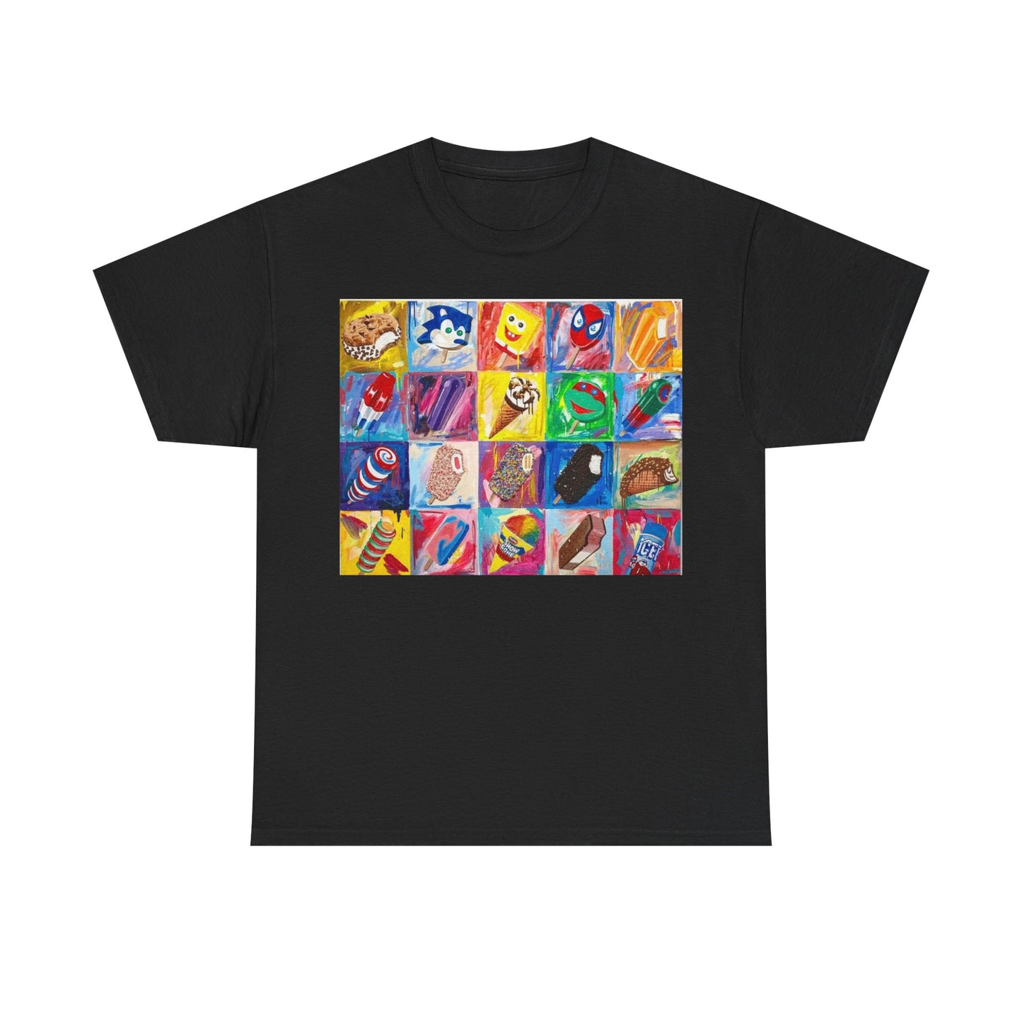 Ice Cream T-shirt Vintage Menu Nostalgia retro art Unisex Heavy Cotton Tee