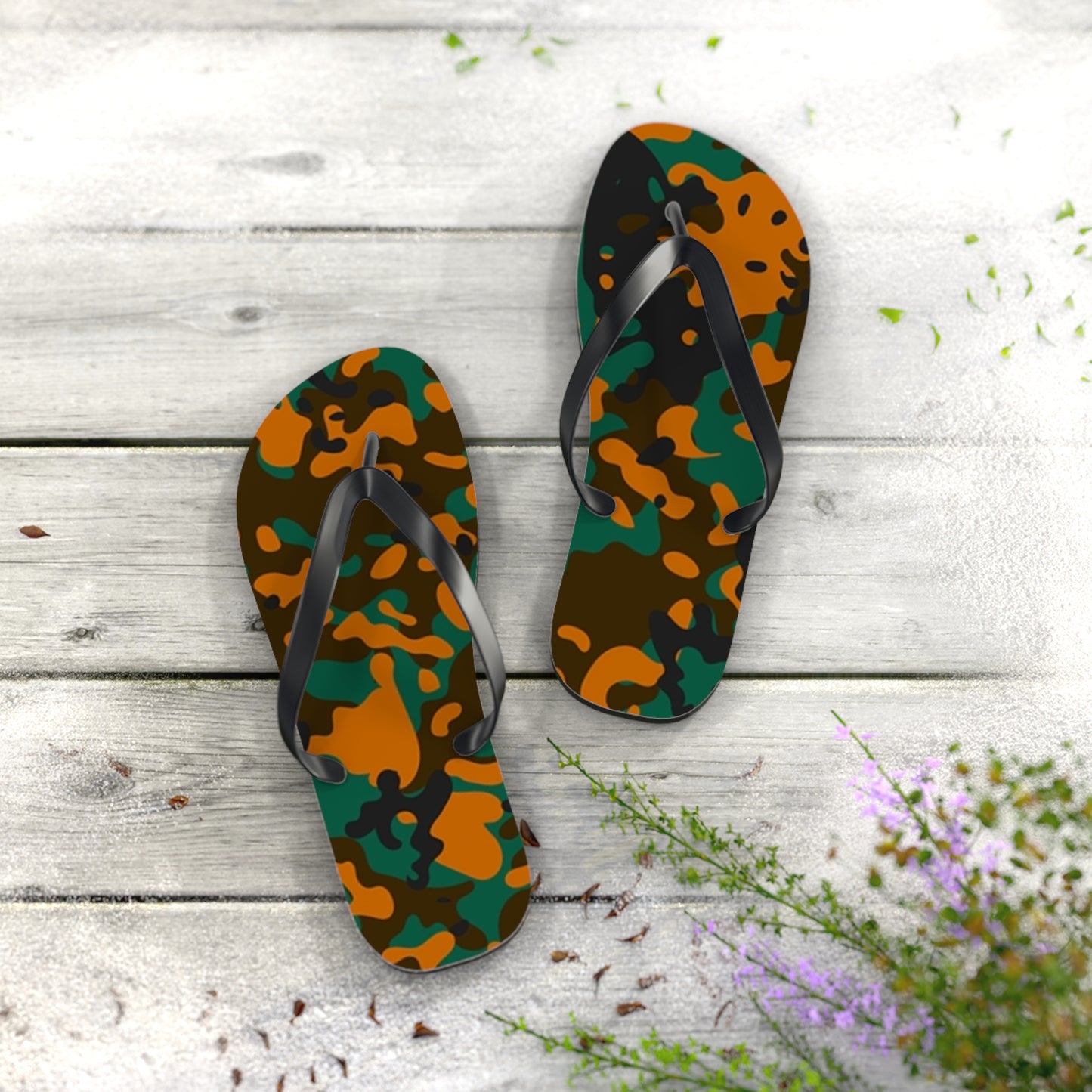 Waves And Sun Sandals Mens Camo Summer Flip Flops Slides BRAND NEW