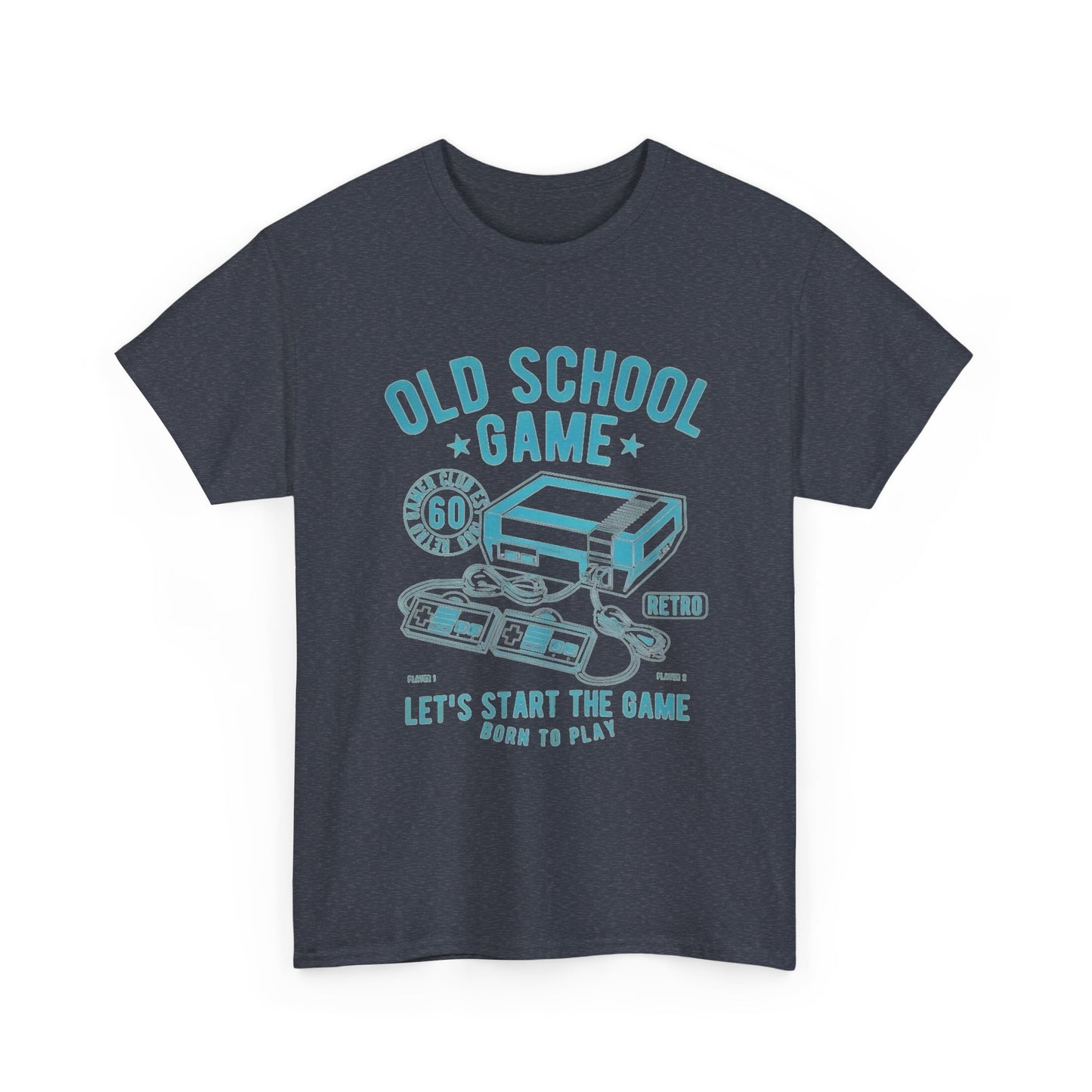 Old School Gamer Graphic T Shirt NEW Vintage Unisex Heavy Cotton Tee
