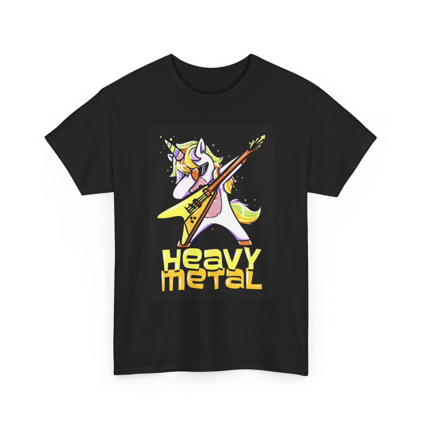 Heavy Metal Unicorn Graphic T Shirt Retro Funny Gift Unisex Heavy Cotton Tee