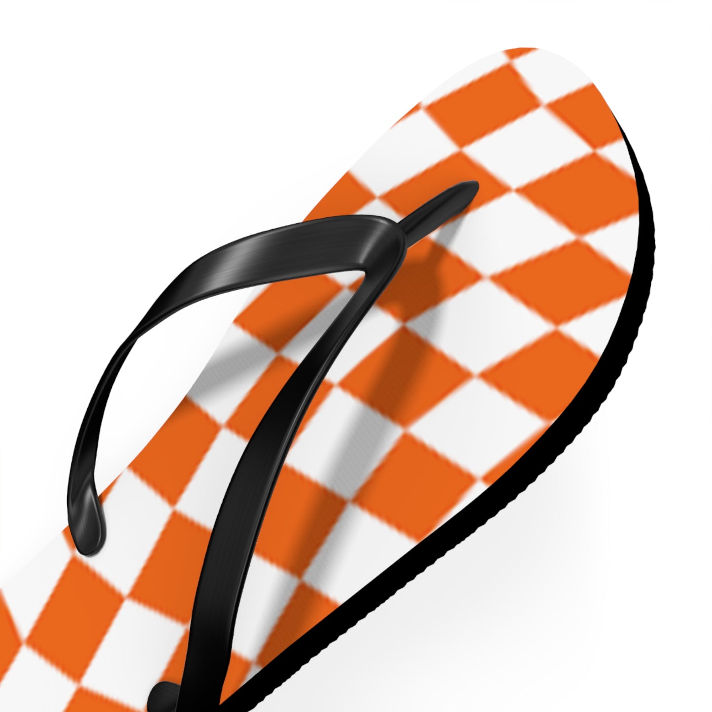 Orange Checkered Wavy Sandals, Beach Shoes, Vacation Flip Flops, Pool Slides