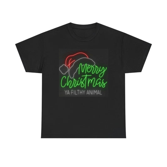 Merry Christmas YA FILTHY ANIMAL T Shirt Funny Holidays Unisex Heavy Cotton Tee