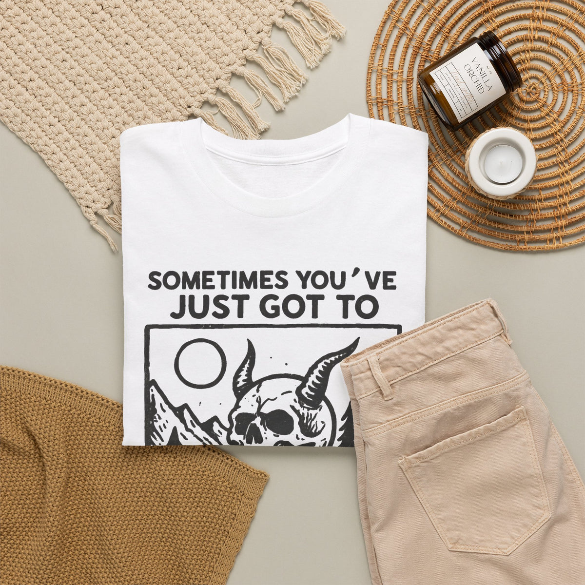 Skull Monster “Sometimes You’ve Just Got to Bleeeeggghhh” T-Shirt Men's Graphic Tee