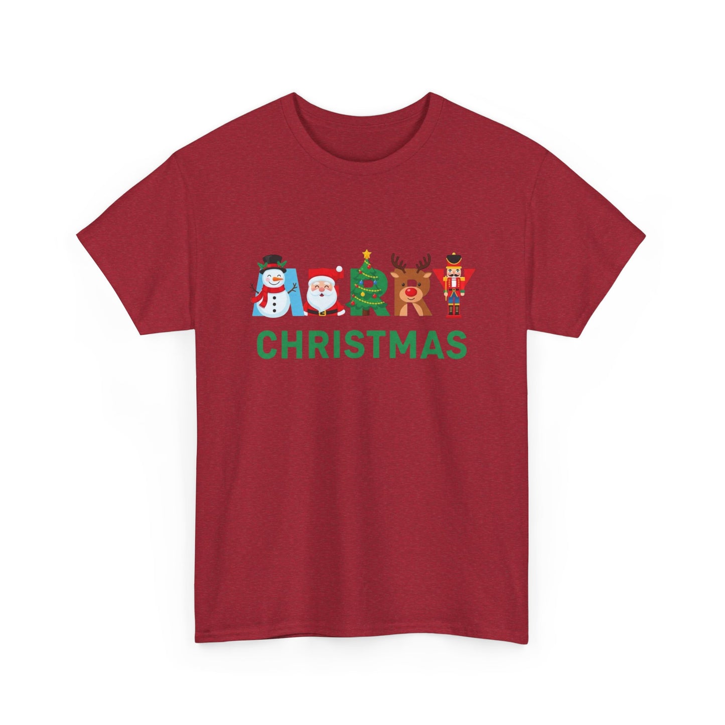 Merry Christmas Characters Graphic T Shirt NEW Unisex Heavy Cotton Tee