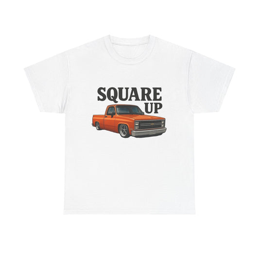 Square Up Chevy Trucks Retro Graphic T Shirt Unisex Heavy Cotton Tee NEW