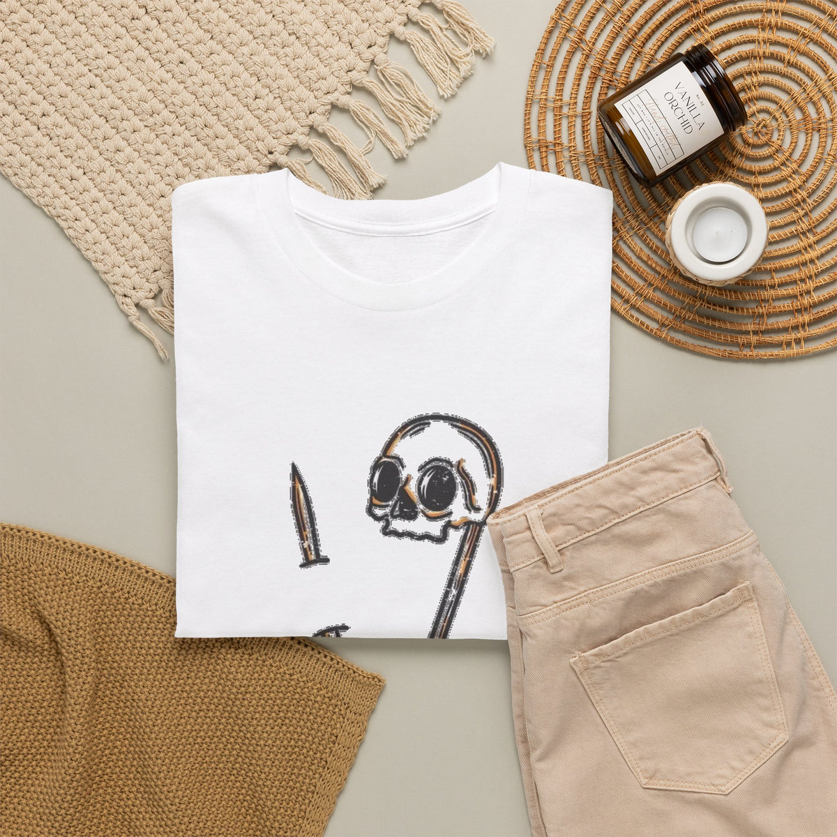 Skull and Safety Pin “Safe With Me” T-Shirt Men's Tee