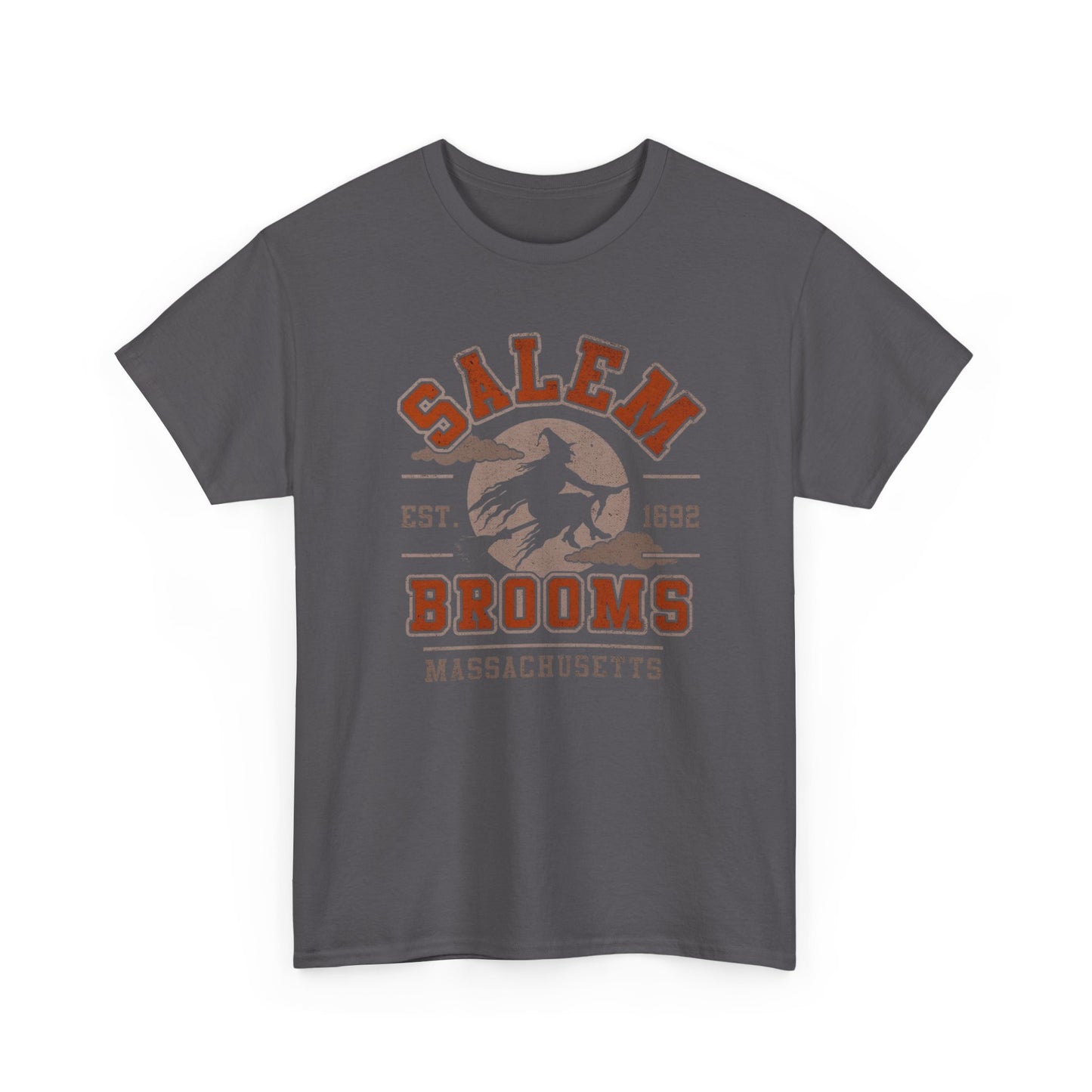 Salem Brooms Spooky Halloween T Shirt Unisex Heavy Cotton Tee