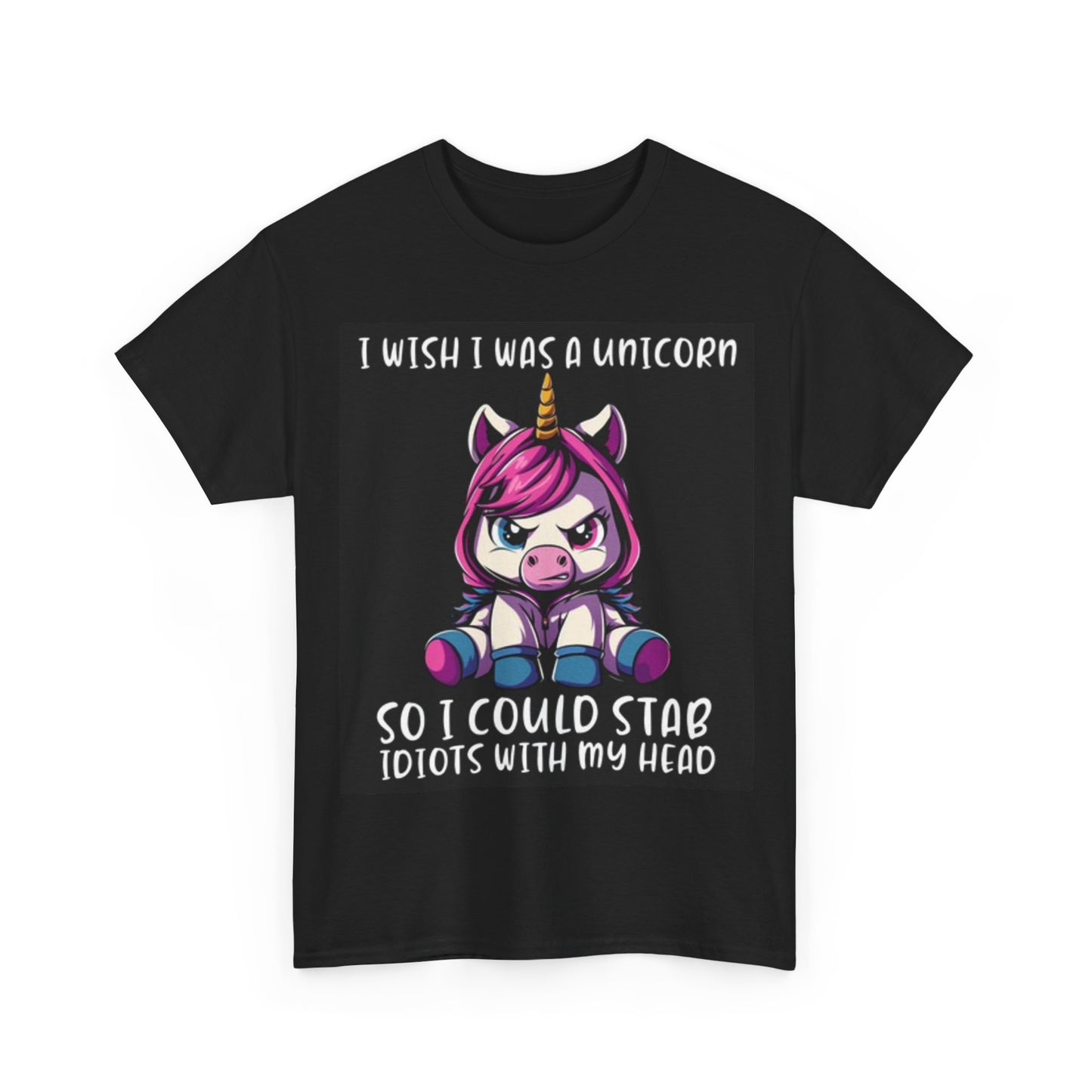I Wish I Was A Unicorn Shirt Funny Graphic Doll Unisex Heavy Cotton Tee