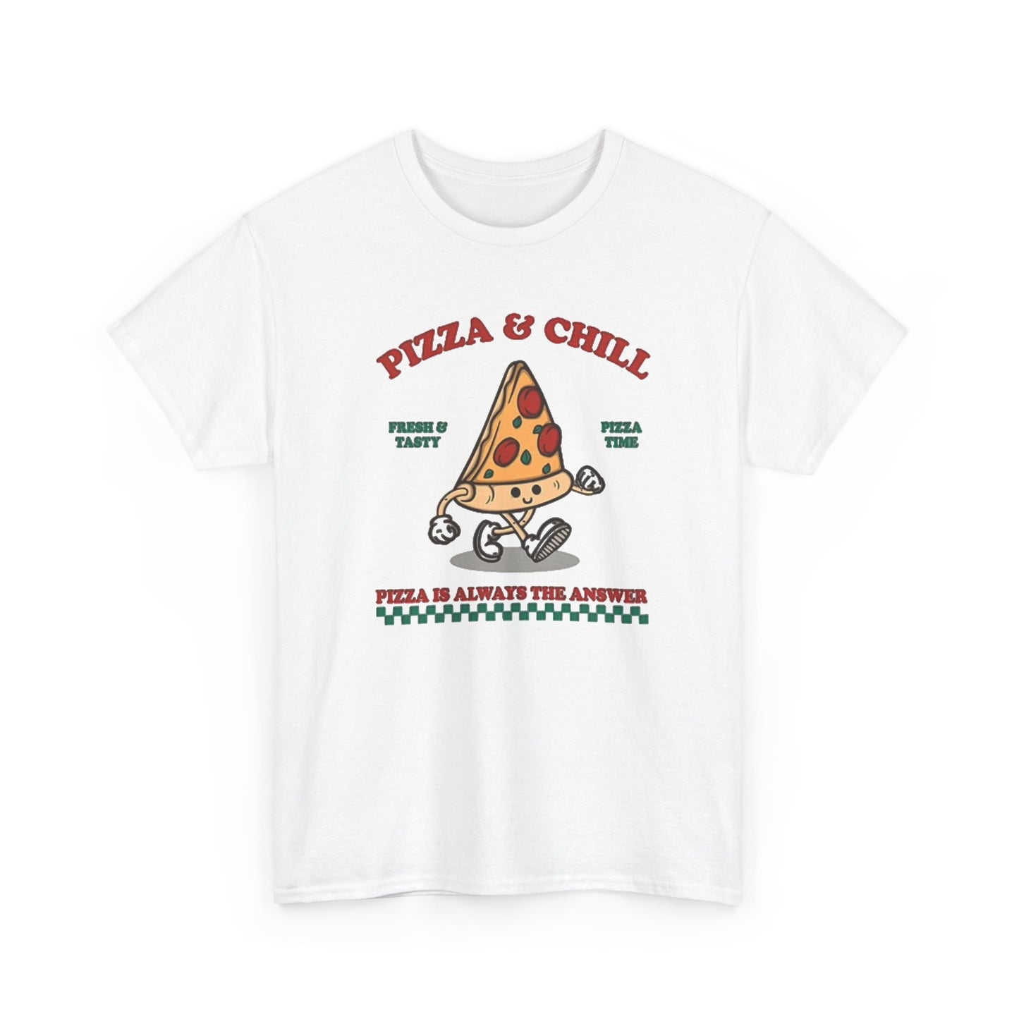 Pizza And Chill Graphic T Shirt Pizza Party Unisex Heavy Cotton Tee