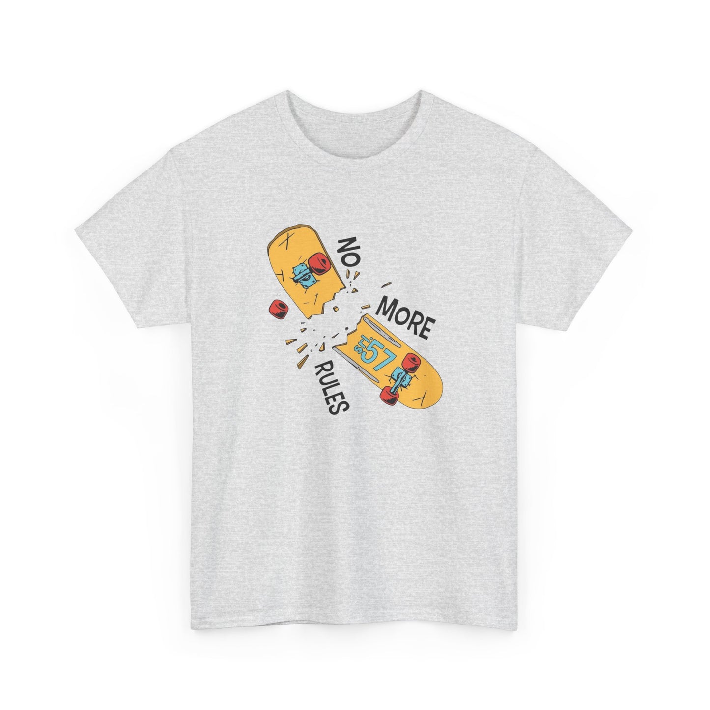 No More Rules Skateboarding Graphic T-Shirt Unisex Heavy Cotton Tee