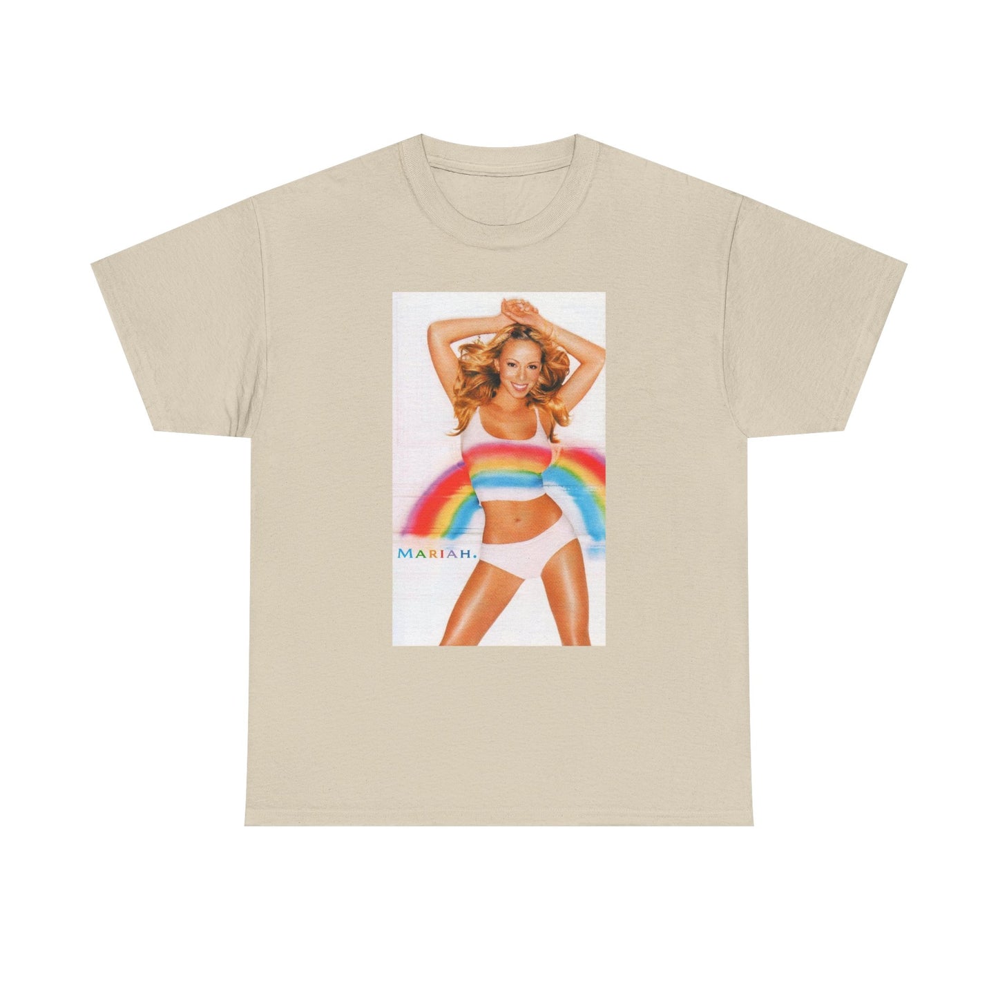 Mariah Carey T-shirt vintage Adam Sandler retro rainbow Unisex Heavy Cotton Tee
