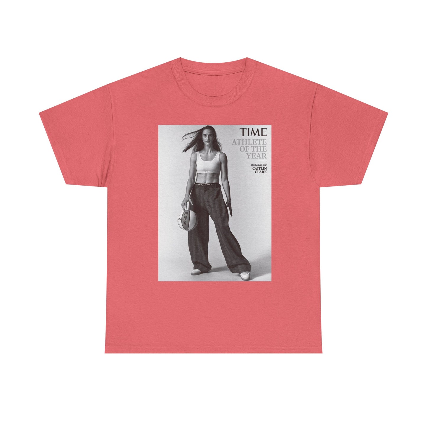 Caitlyn Clark Basketball Cover Graphic T Shirt S-5XL Unisex Heavy Cotton Tee