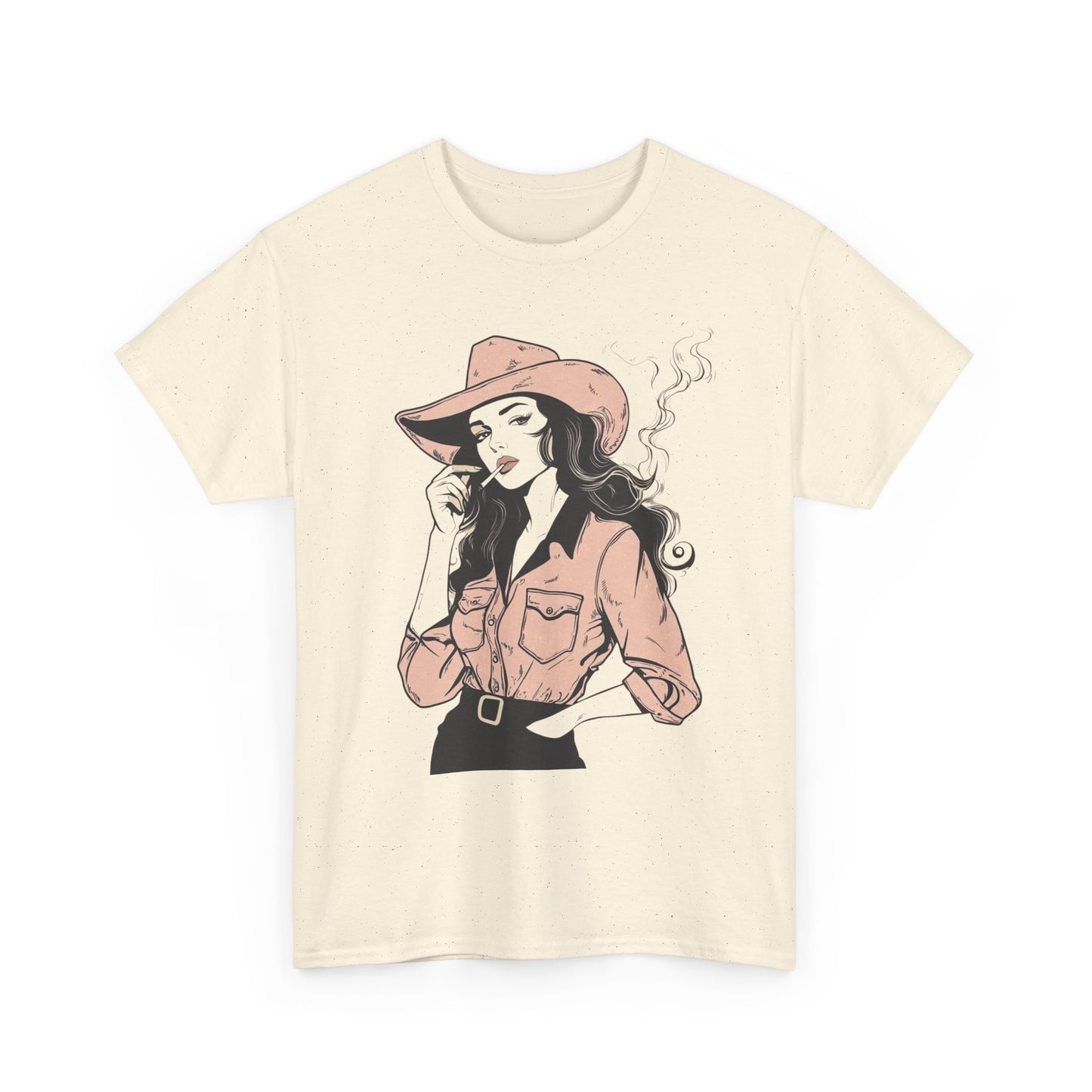 Cowgirl Smoking Vintage Graphic T-Shirt, Unisex Cotton Shirt