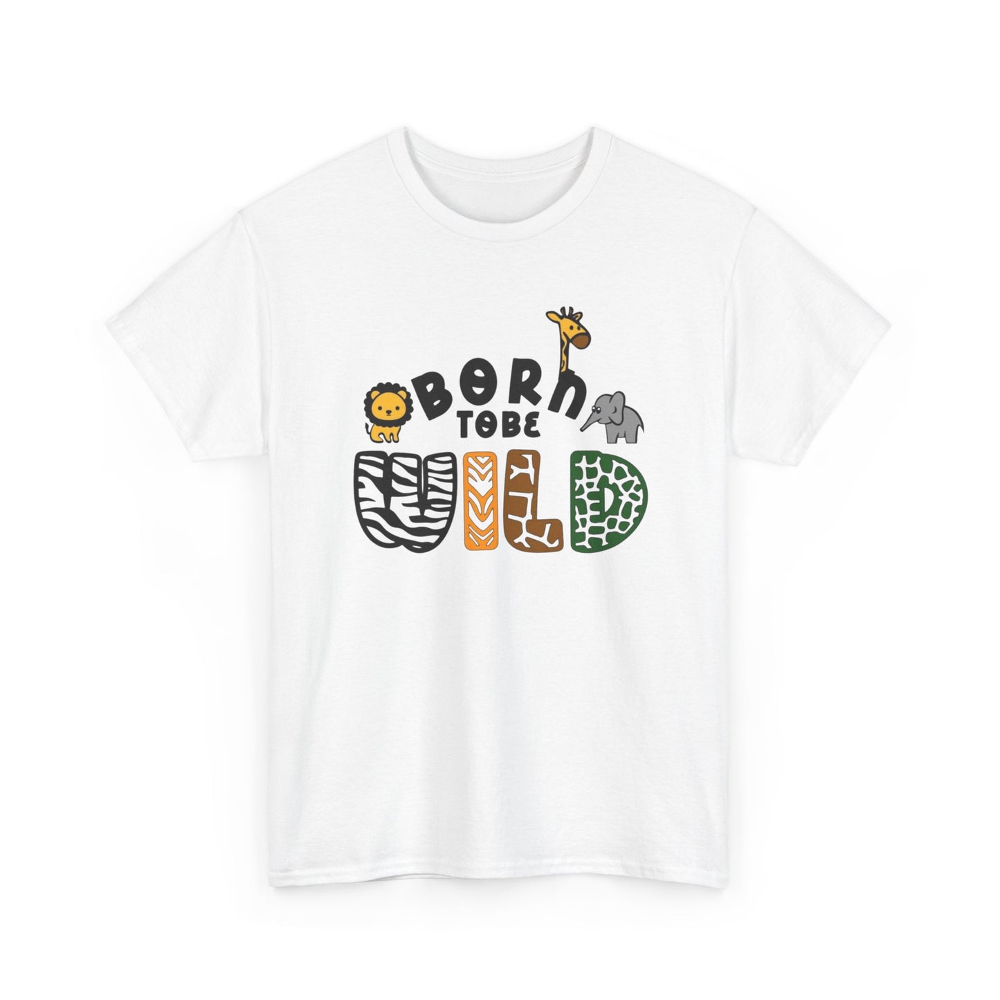 Born To Be Wild Zoo Animals Graphic T-Shirt Cotton Tee New Gift Vintage