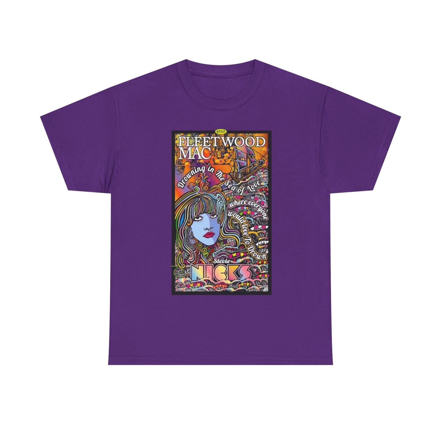 Fleetwood Mac T-shirt graphic vintage art 70s Unisex Heavy Cotton Tee