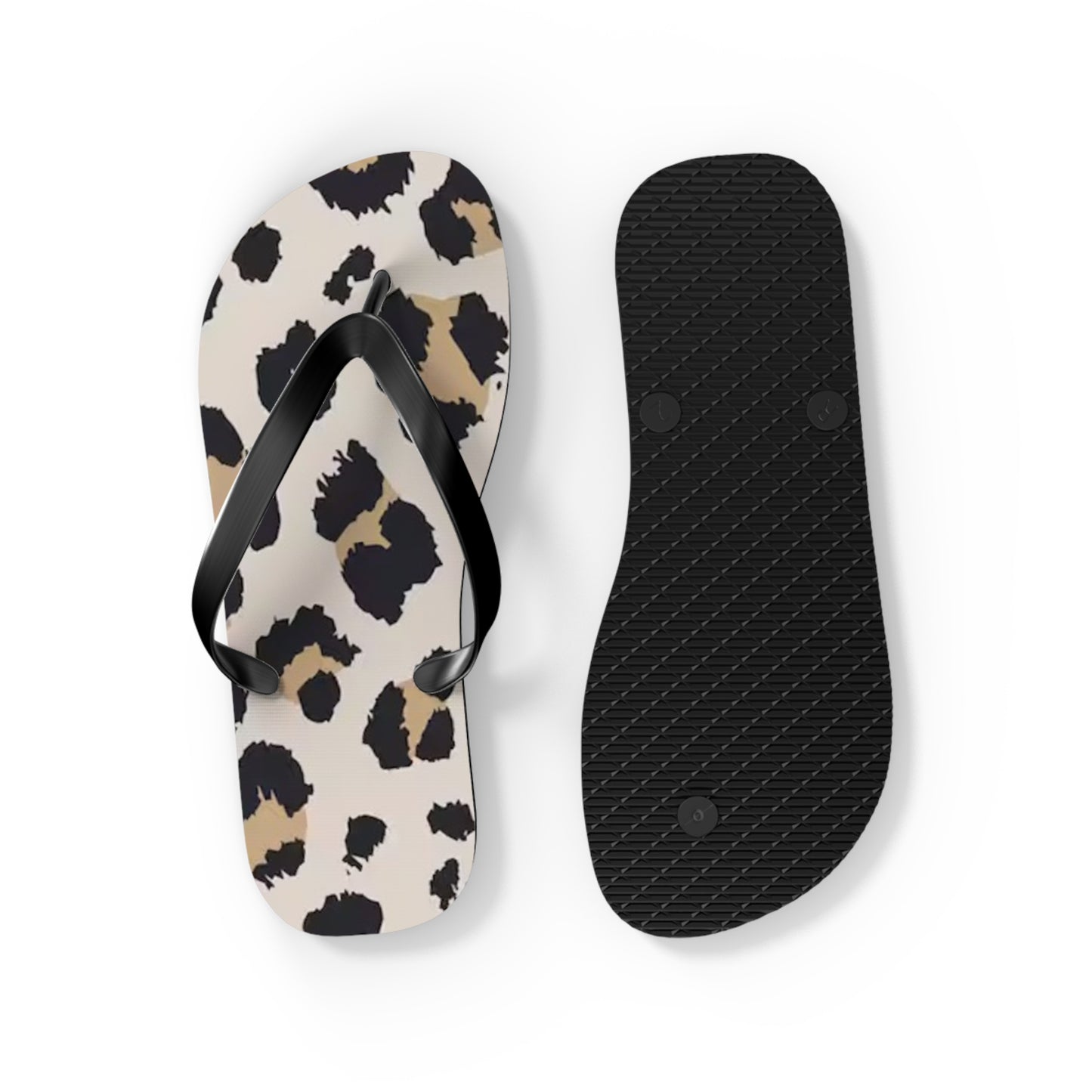 Cheetah Print Tan Beach Sandals, Slides for Summer, Flip Flops, Water Resistant