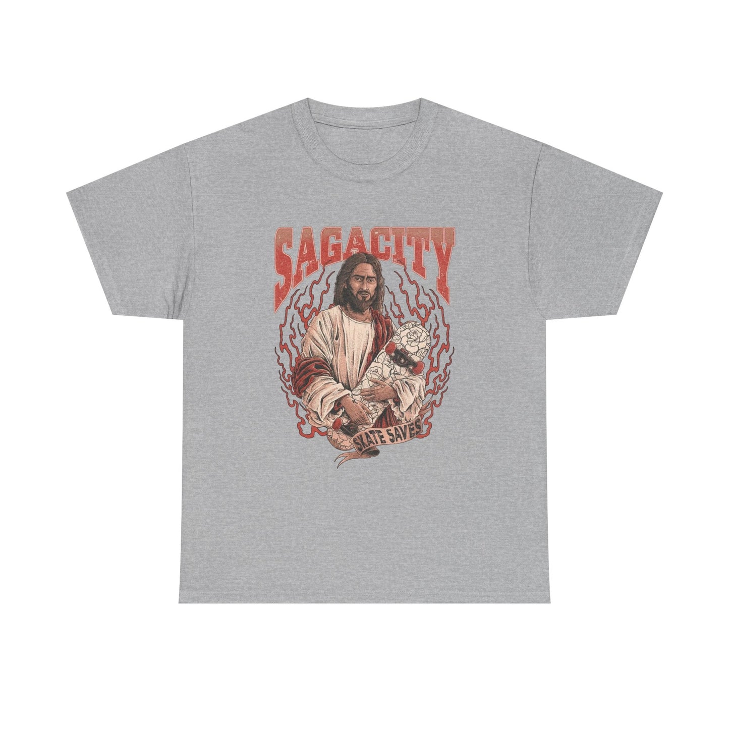 Saga City Skate Saves Graphic T Shirt Unisex Heavy Cotton NEW Tee