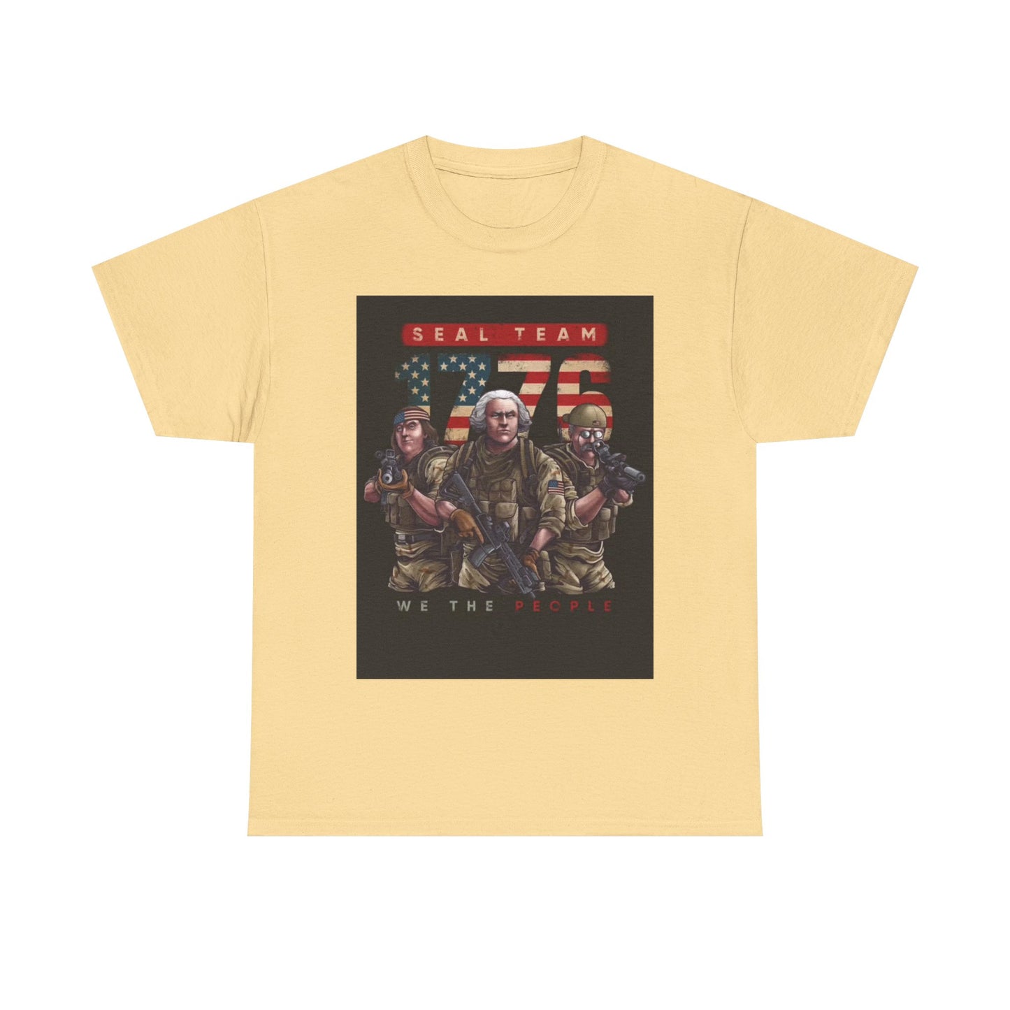 Navy Seals Team Tshirt 1776 America July 4th Flag Unisex Heavy Cotton Tee