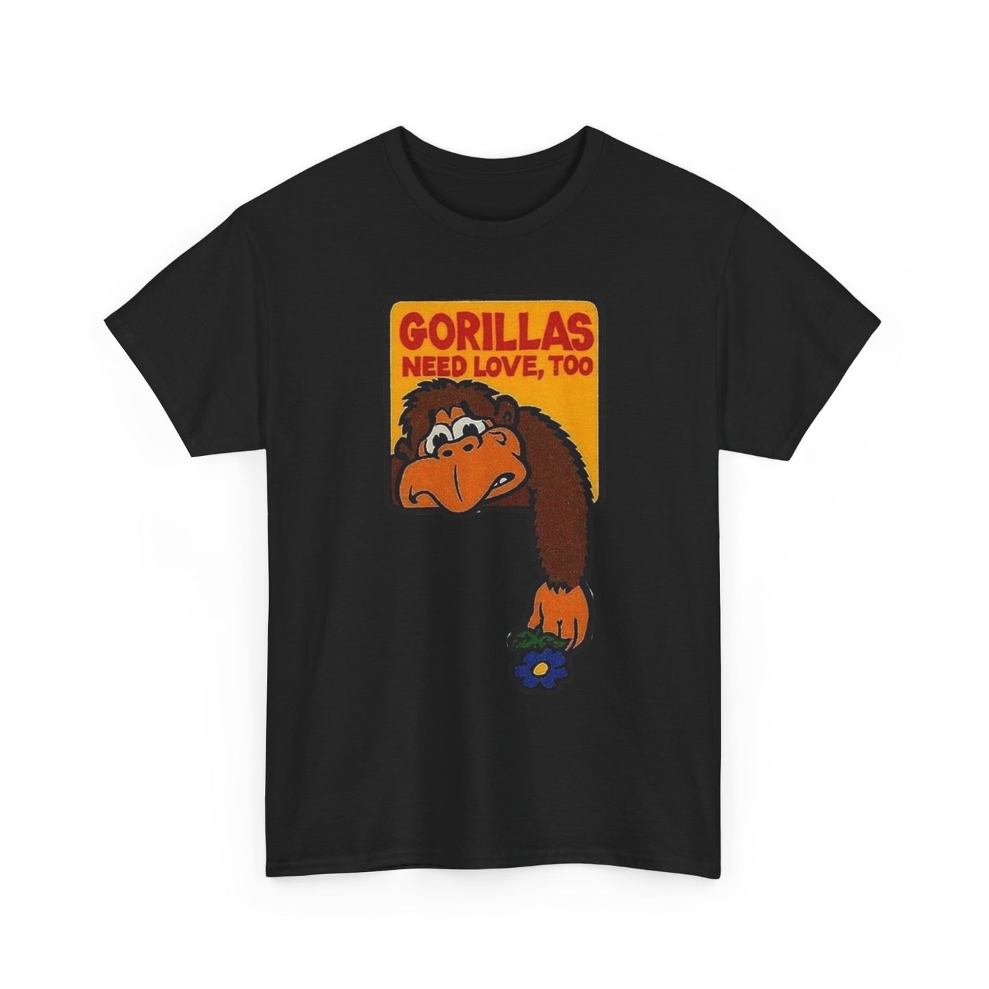 Gorillas Need Love Too Graphic T-Shirt Unisex Heavy Cotton Tee