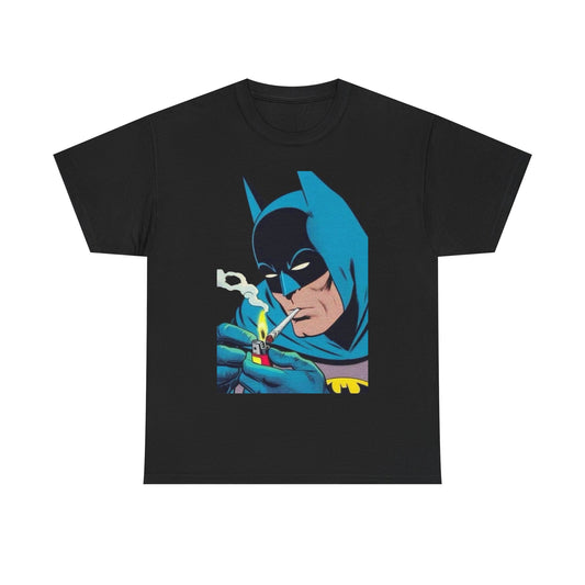 Batman Pothead Funny T Shirt Graphic Men's Heavy Cotton Tee