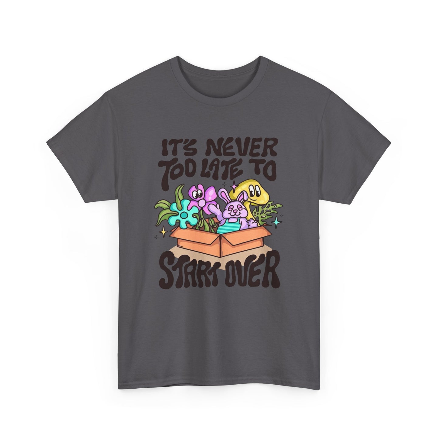 Its Never To Late To Start Over Graphic T Shirt Unisex Heavy Cotton Tee
