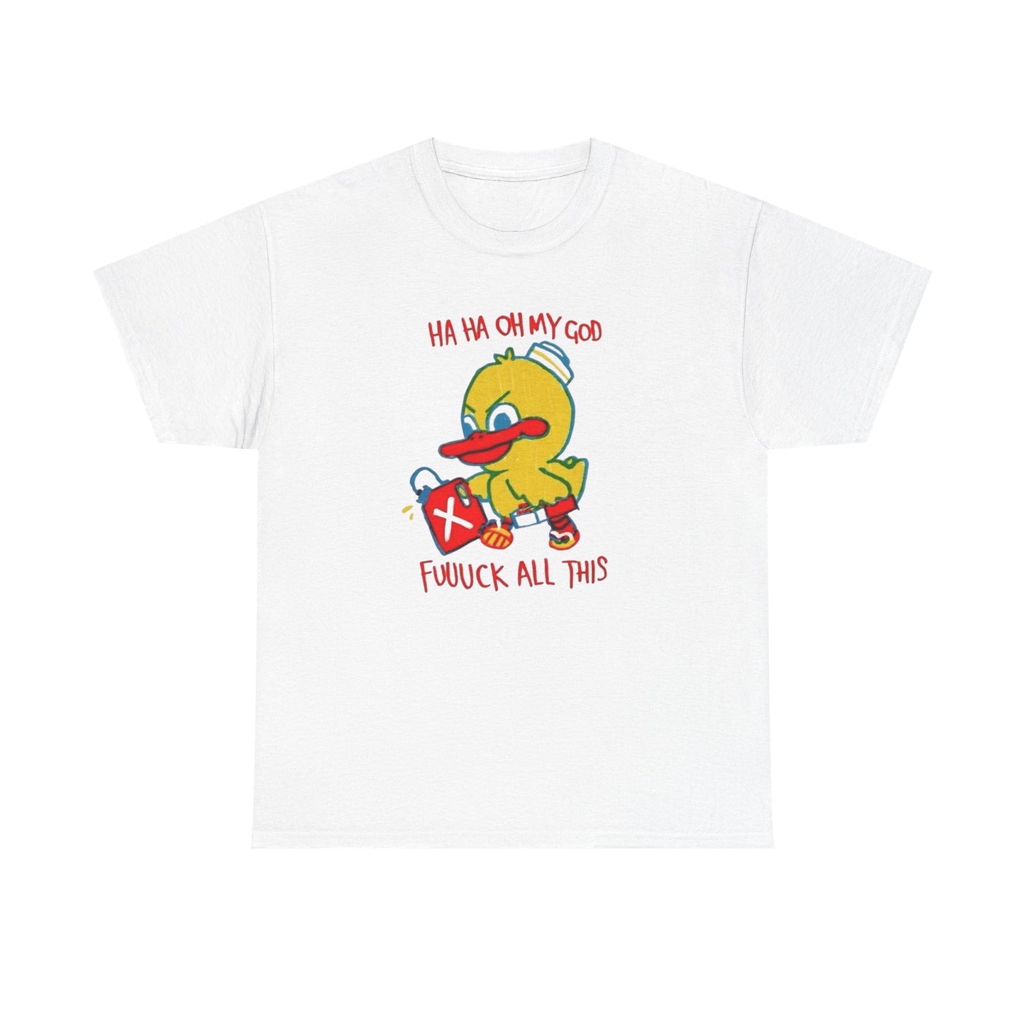 Ha Ha Funny Duck Graphic T-Shirt Unisex Heavy Cotton Tee Gift