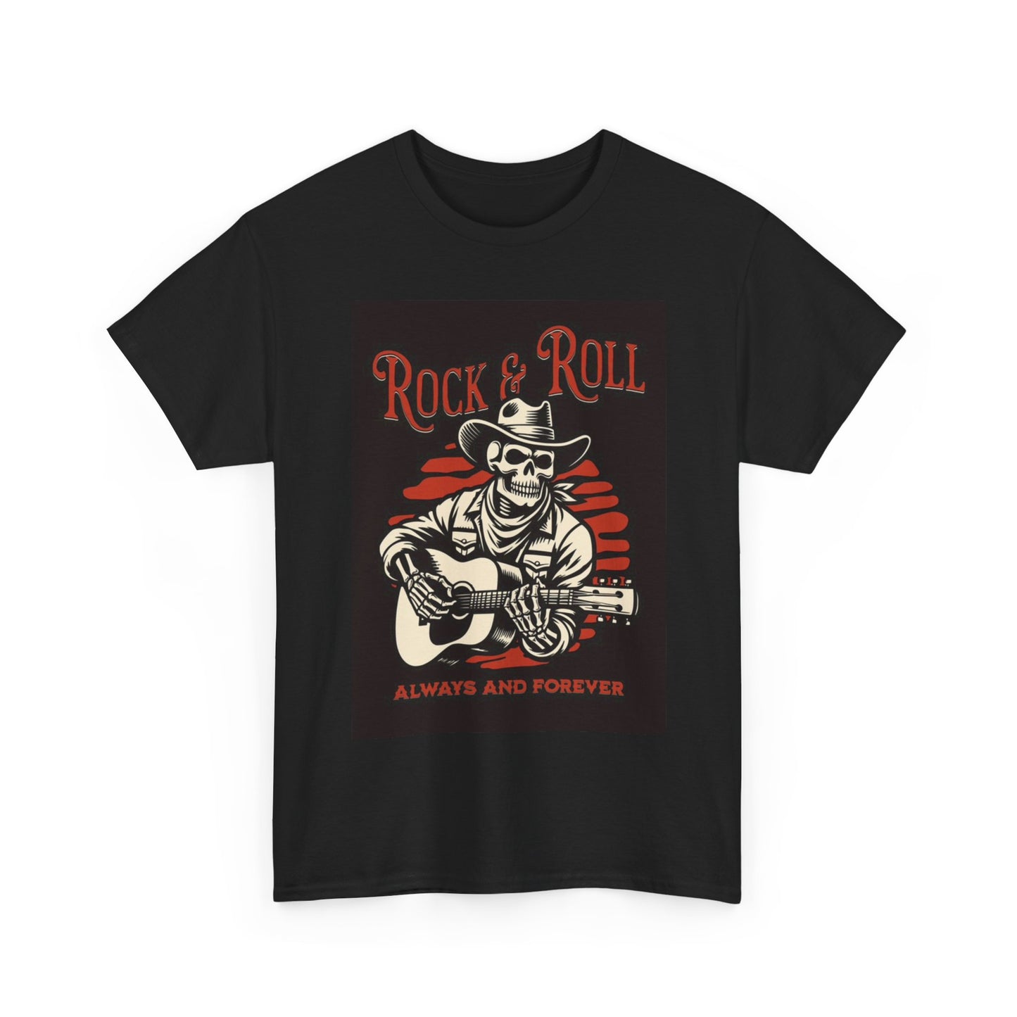 Rock and Roll Tshirt Vintage Skeleton Graphic retro Unisex Heavy Cotton Tee