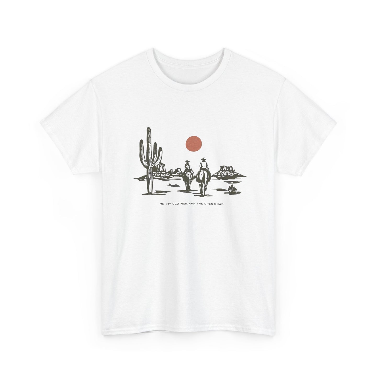 Father And Son Open Road Graphic T Shirt Unisex Heavy Cotton Tee Gift NEW