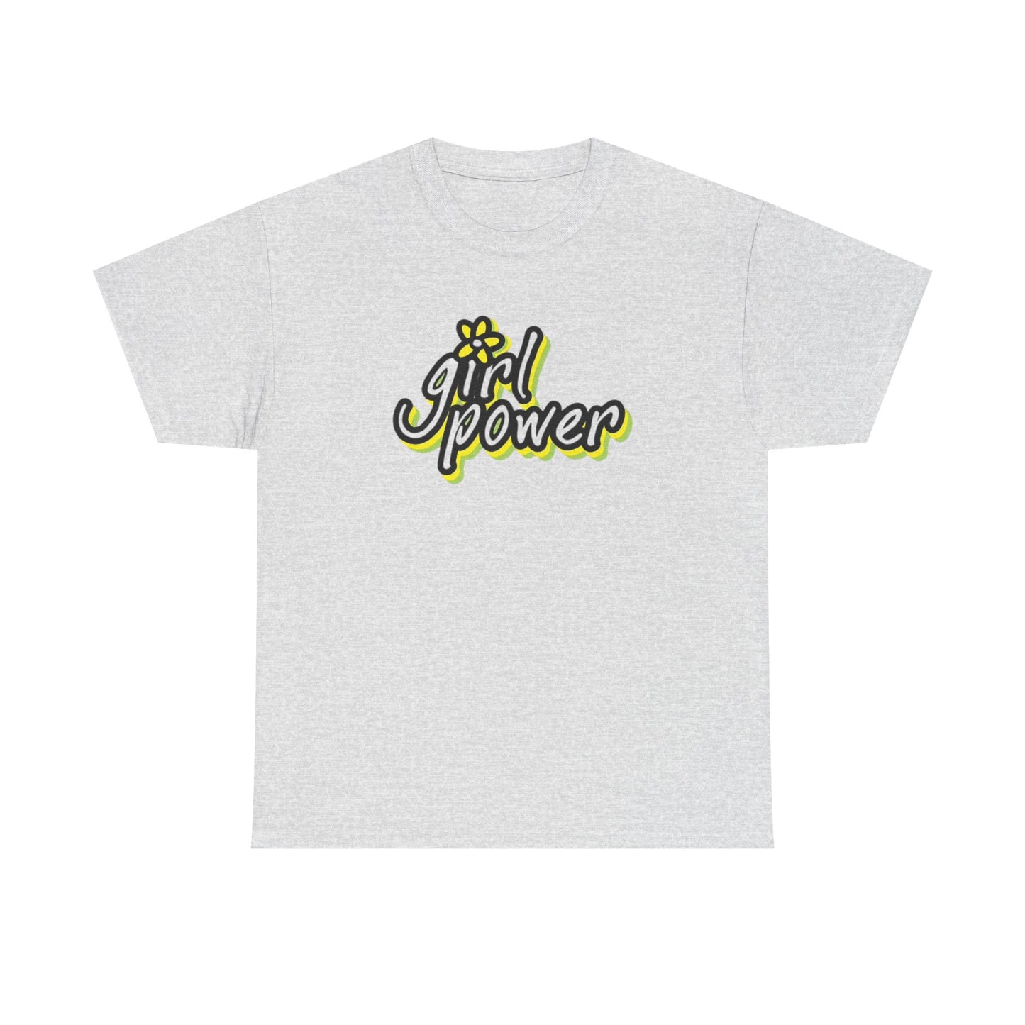 Girl Power Graphic T Shirt Girly Tee Retro Flower Power Unisex Heavy Cotton Tee