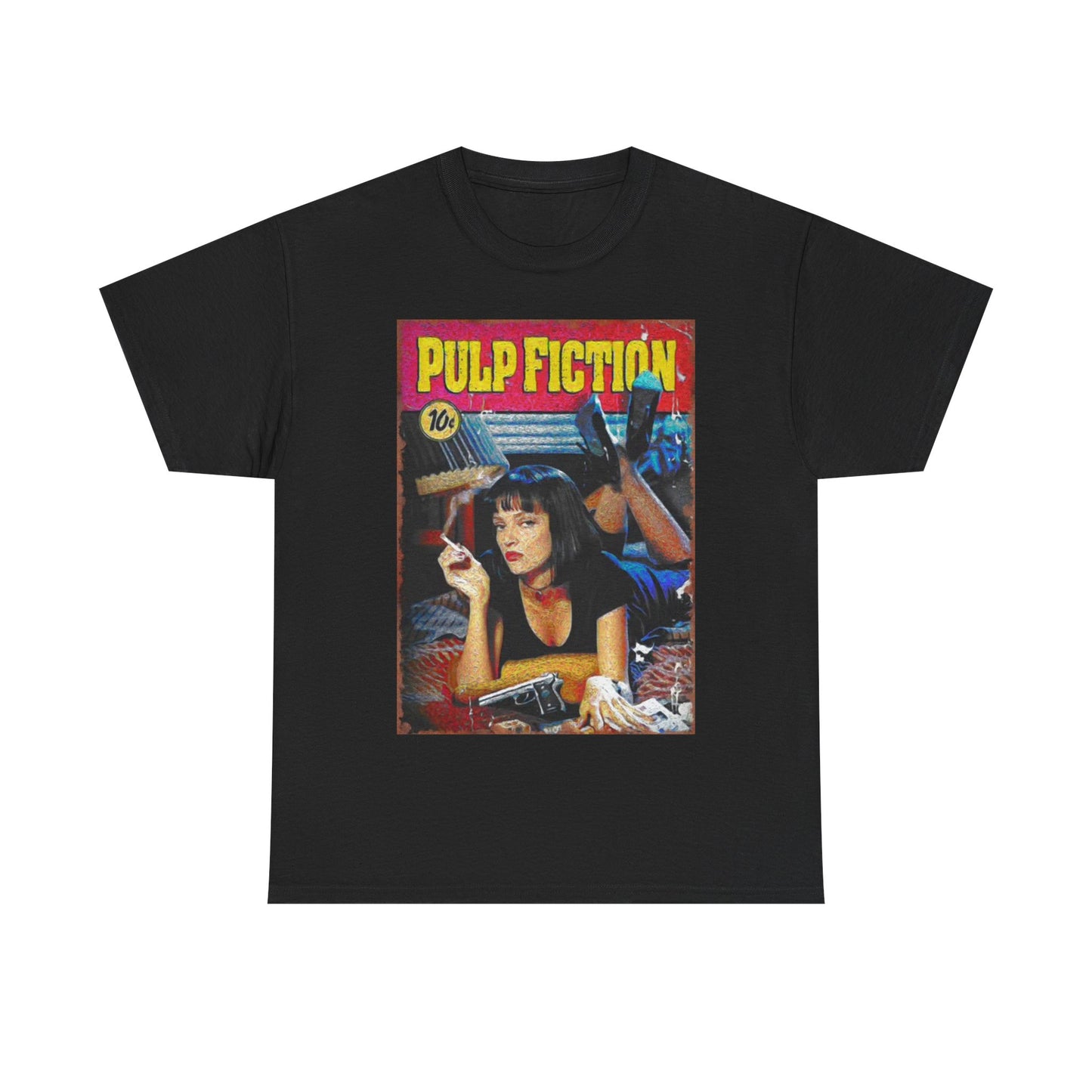Pulp fiction T-shirt vintage graphic retro movie poster Unisex Heavy Cotton Tee