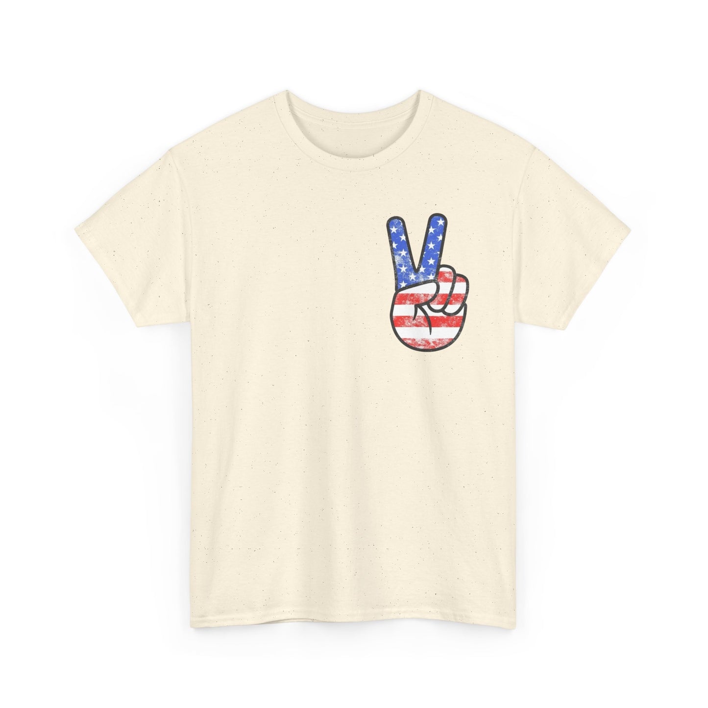 American Flag Peace Sign Retro Graphic T Shirt Adult New Tee