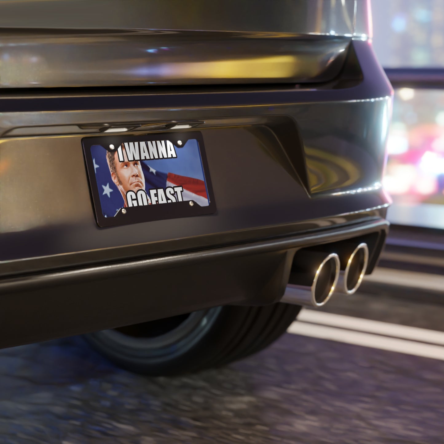 Talladega Nights I Wanna Go Fast Comedy Vanity License Plate Funny