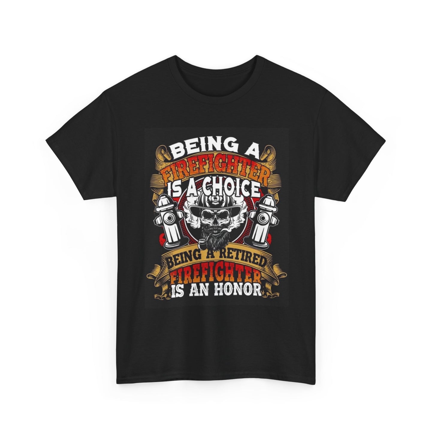 Retired Firefighter Graphic T Shirt Retro Unisex Heavy Cotton Tee