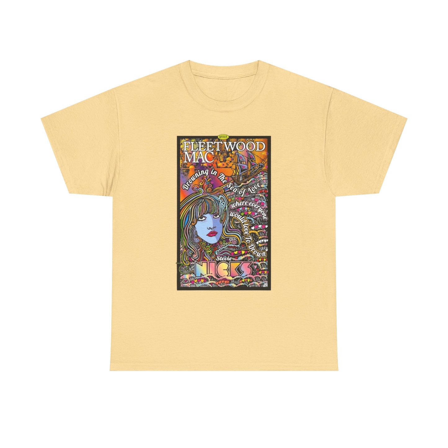 Fleetwood Mac T-shirt graphic vintage art 70s Unisex Heavy Cotton Tee