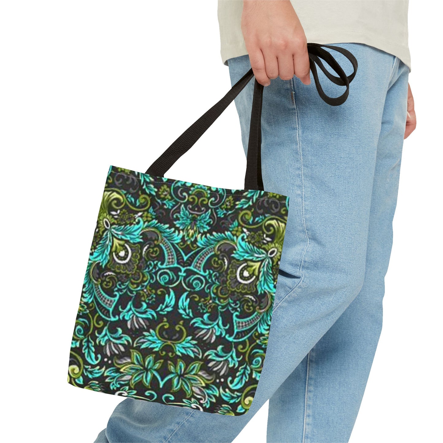 Multi Color BRAND NEW MODERN Black And Green Tote Bag (AOP)