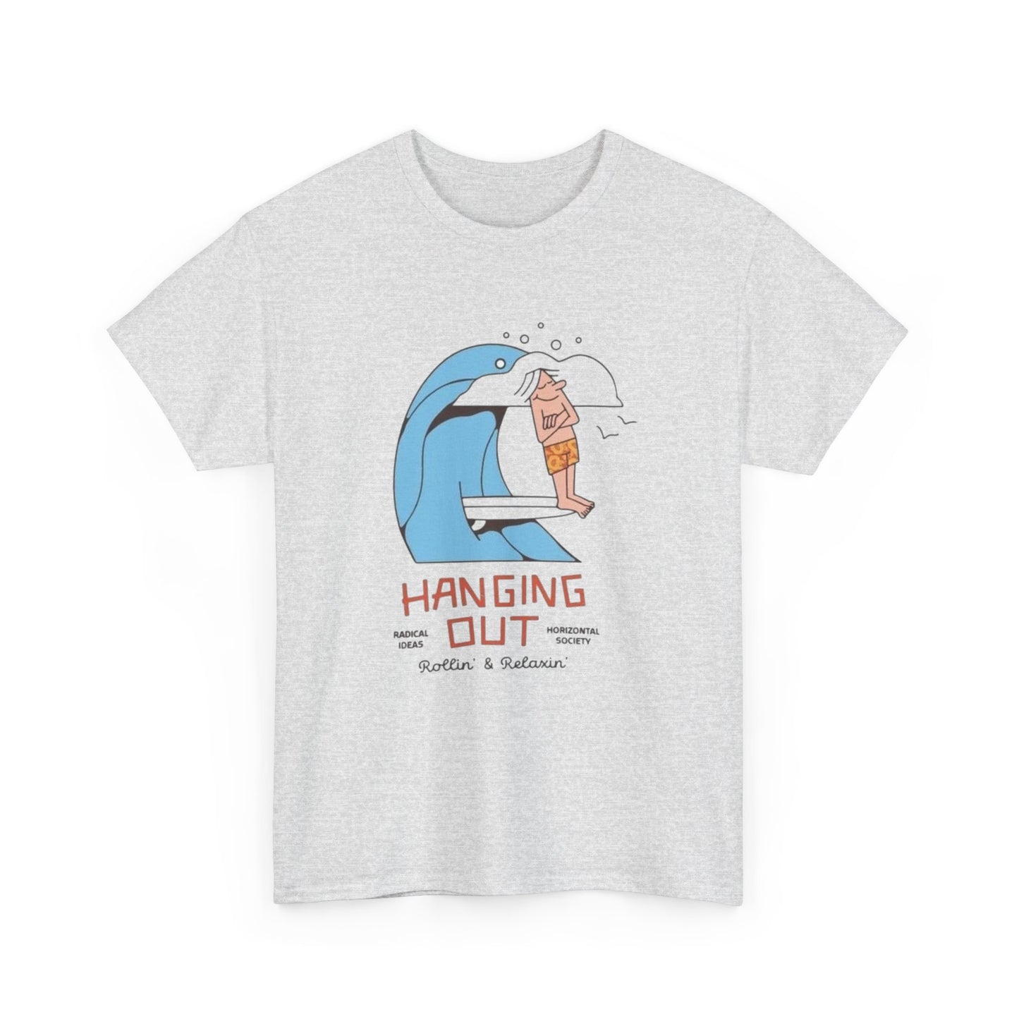 Hanging Out Surfing Graphic T Shirt Unisex Heavy Cotton Tee Gift