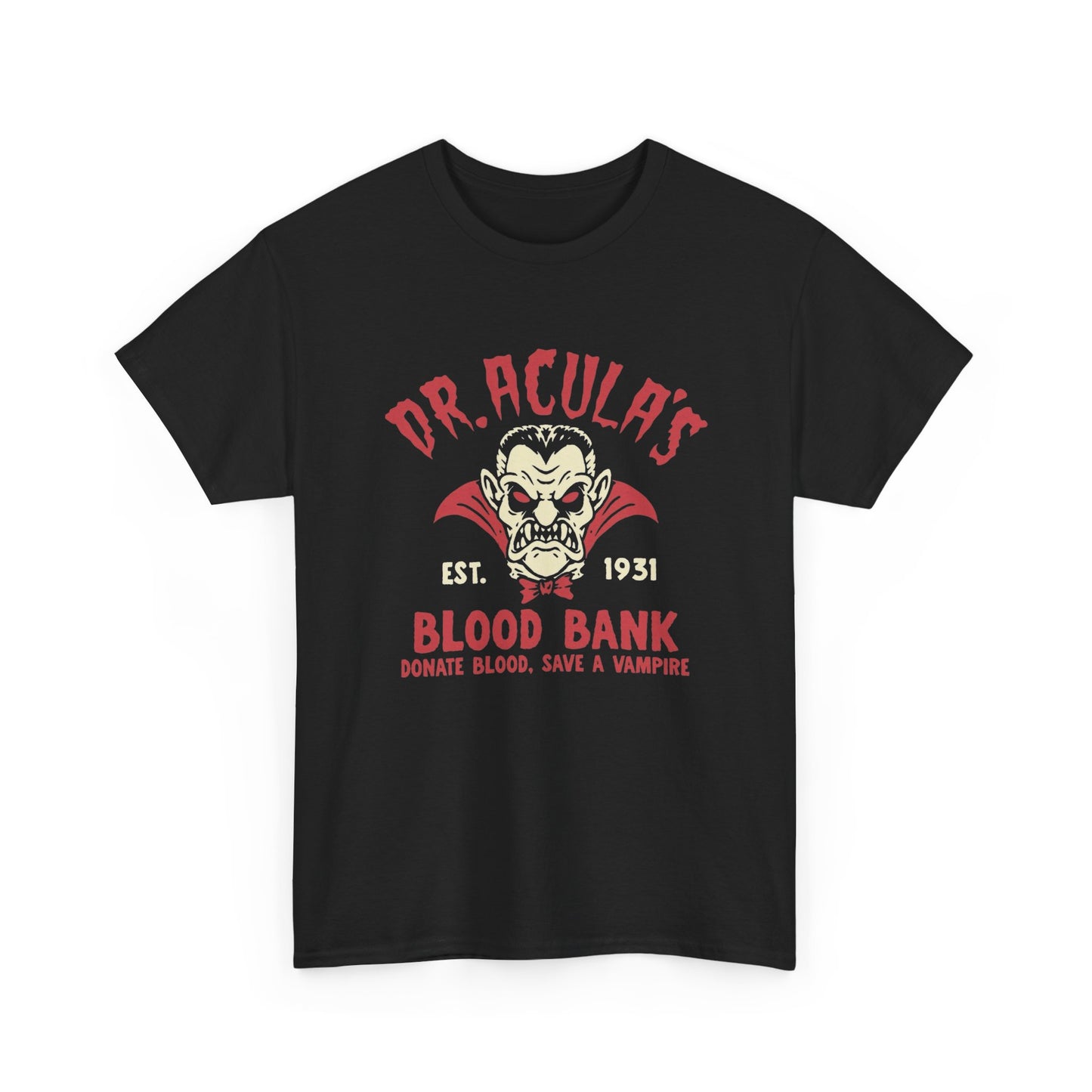 Dracula's Blood bank Graphic T Shirt Unisex Heavy Cotton Tee NEW