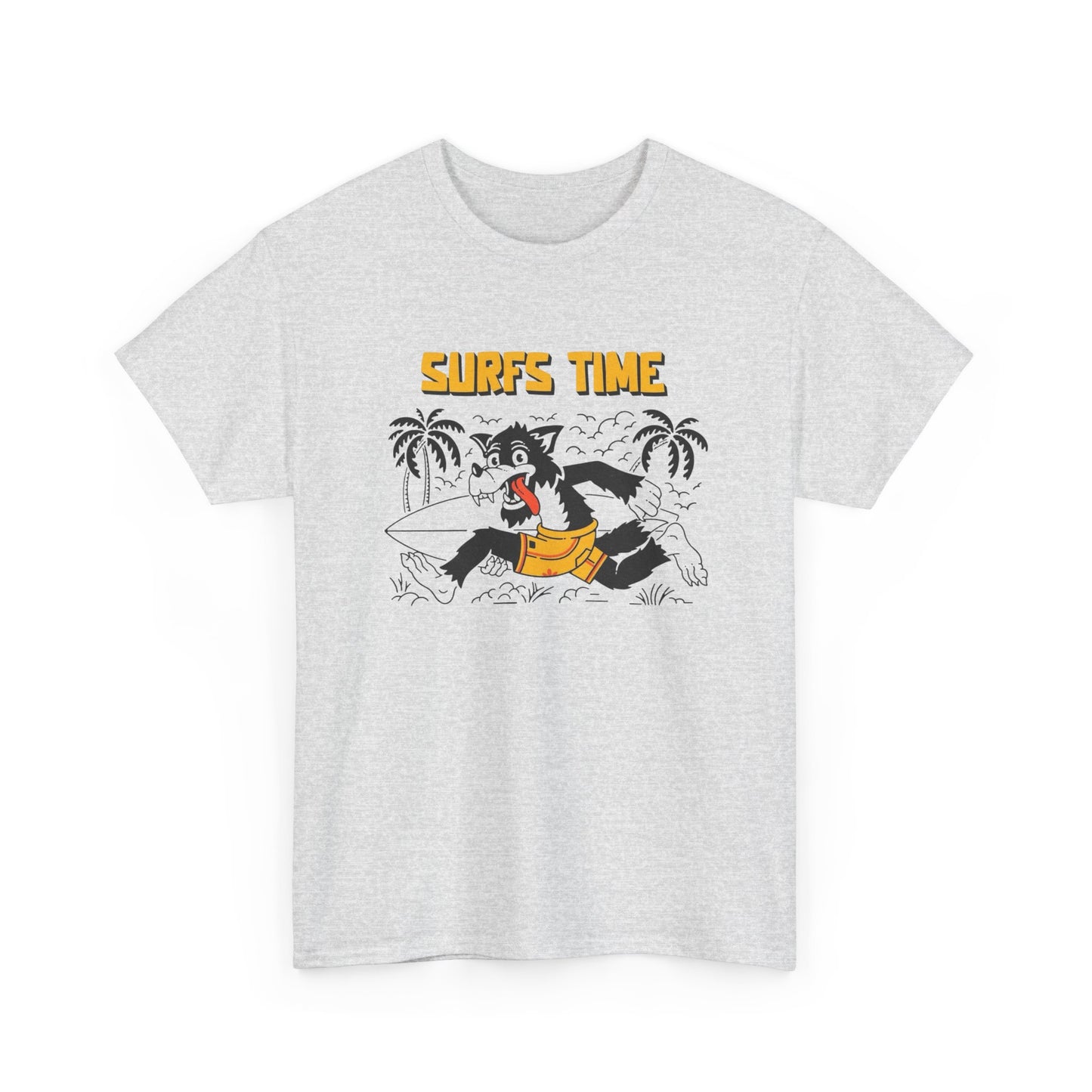 Surfs Time Retro T Shirt Graphic Unisex Heavy Cotton Tee NEW GIFT