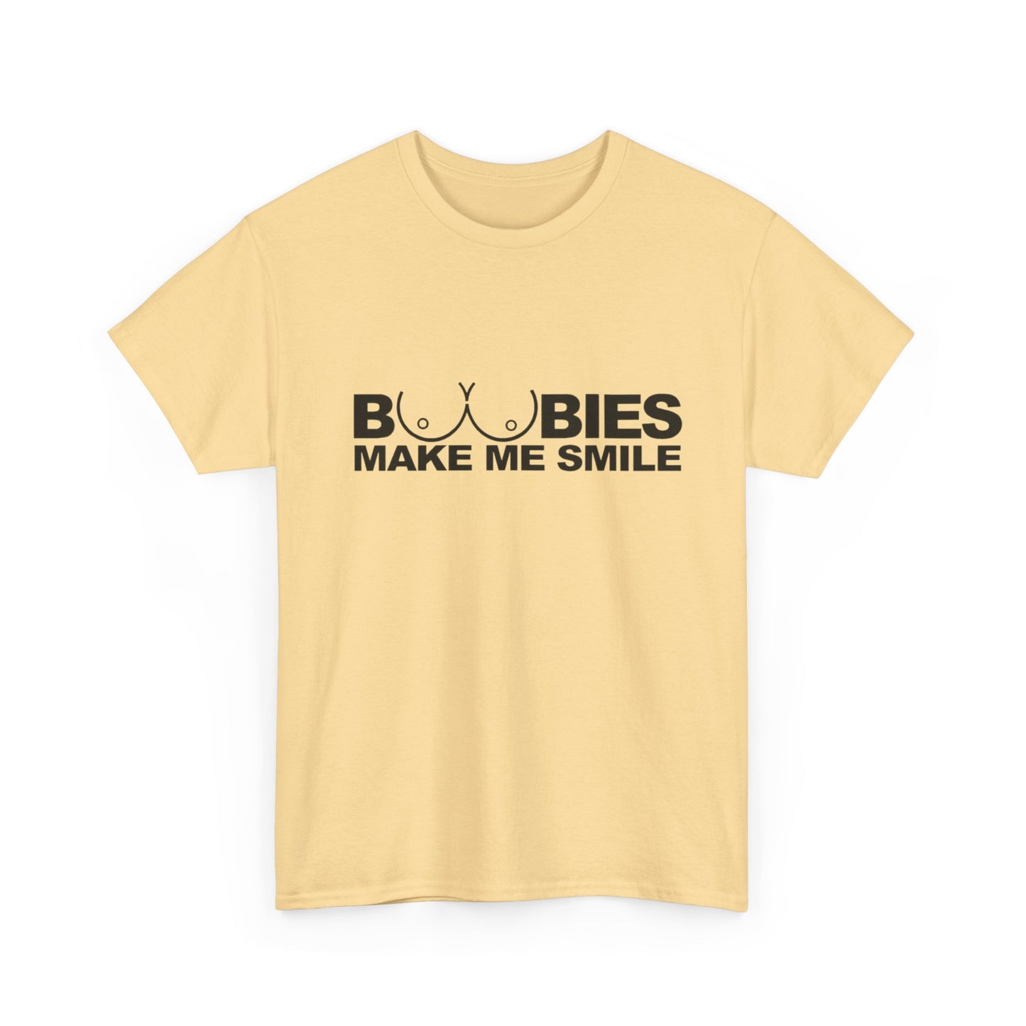 Boobies Make Me Smile Graphic T Shirt ADULT Unisex Heavy Cotton Tee