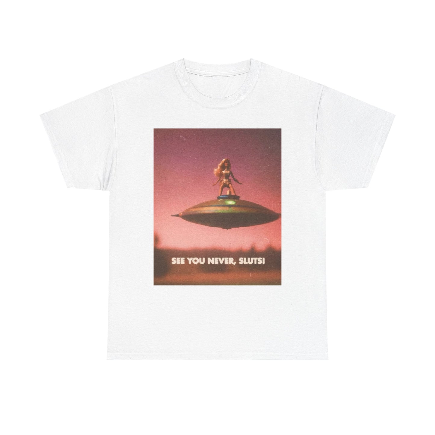 See You Never Sluts Funny Doll Graphic T Shirt NEW Adult Tee