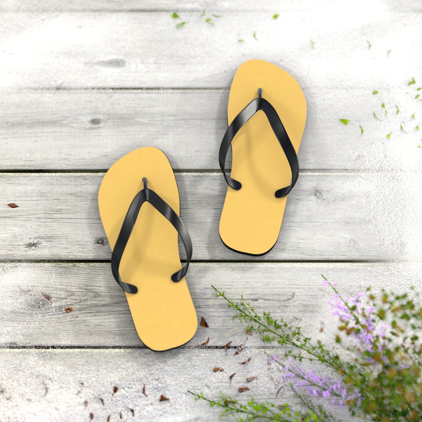 Sandy Yellow Flip Flops, Sandals Slides, Summer Footwear, Brand New
