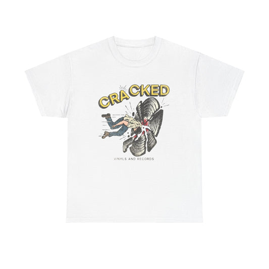 Cracked Vinyl Records Graphic T Shirt Unisex Heavy Cotton Tee New Gift