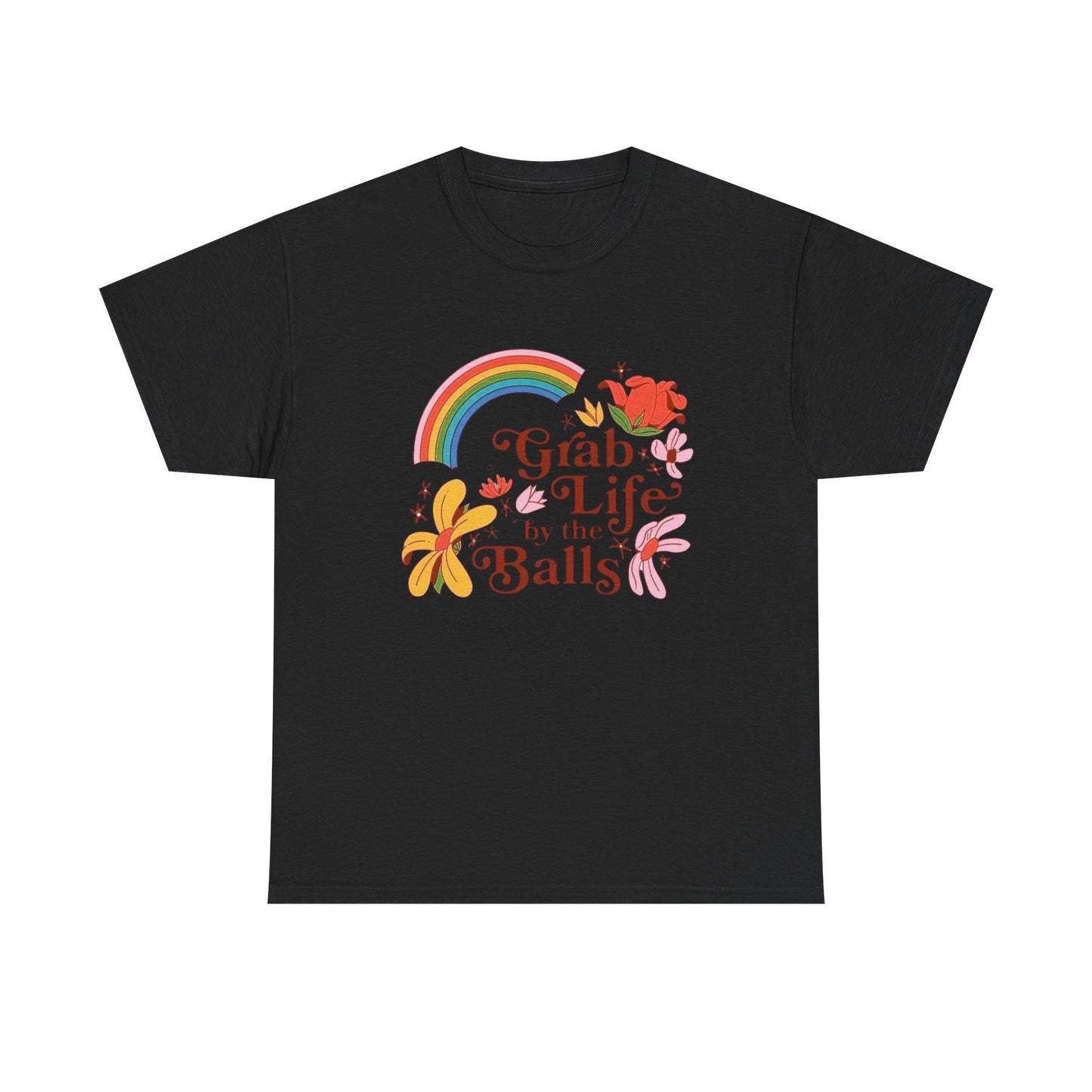 Grab Life By The Balls Graphic T Shirt NEW Adult Unisex Heavy Cotton Tee