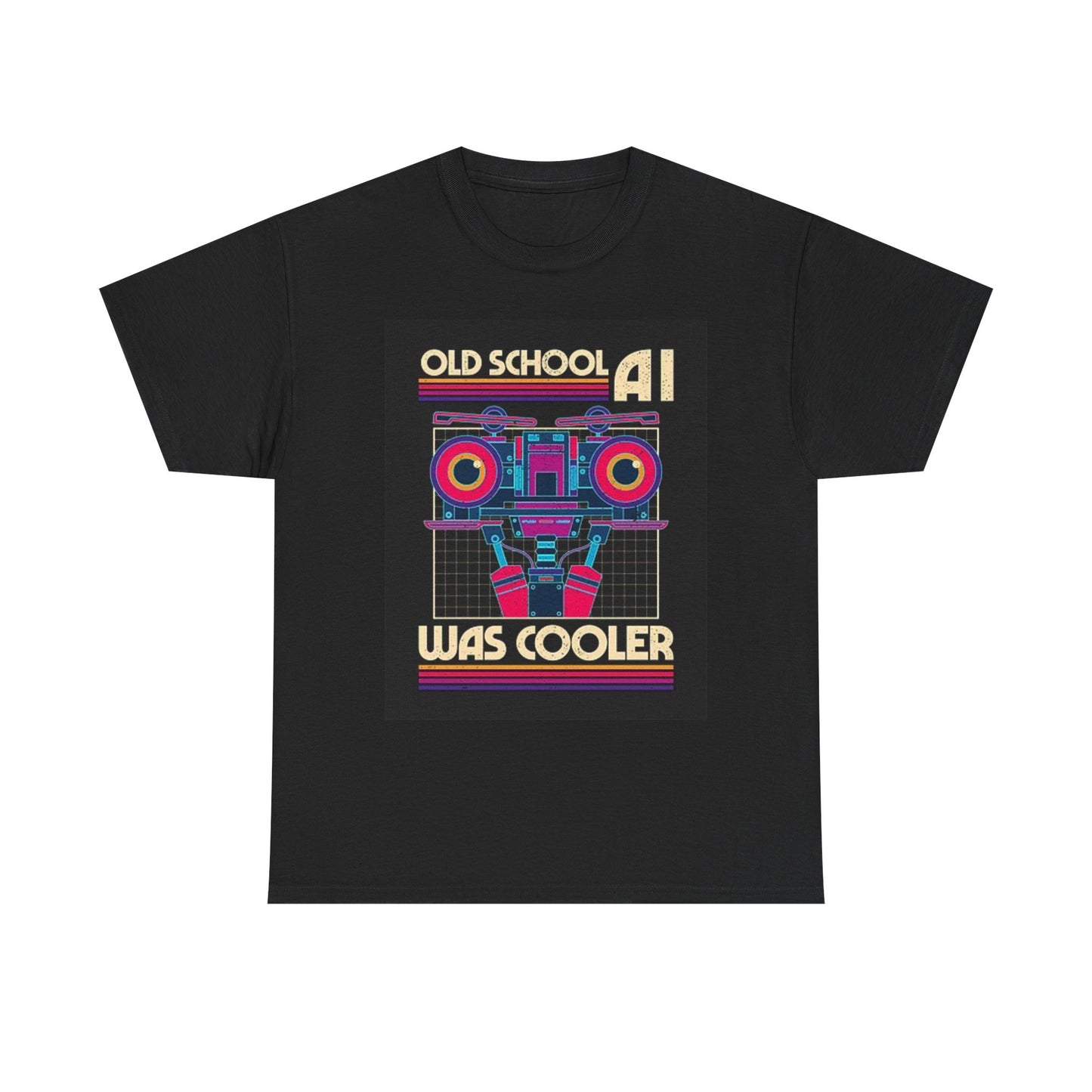 Old School AI Was Cooler T Shirt Graphic Funny Unisex Heavy Cotton Tee